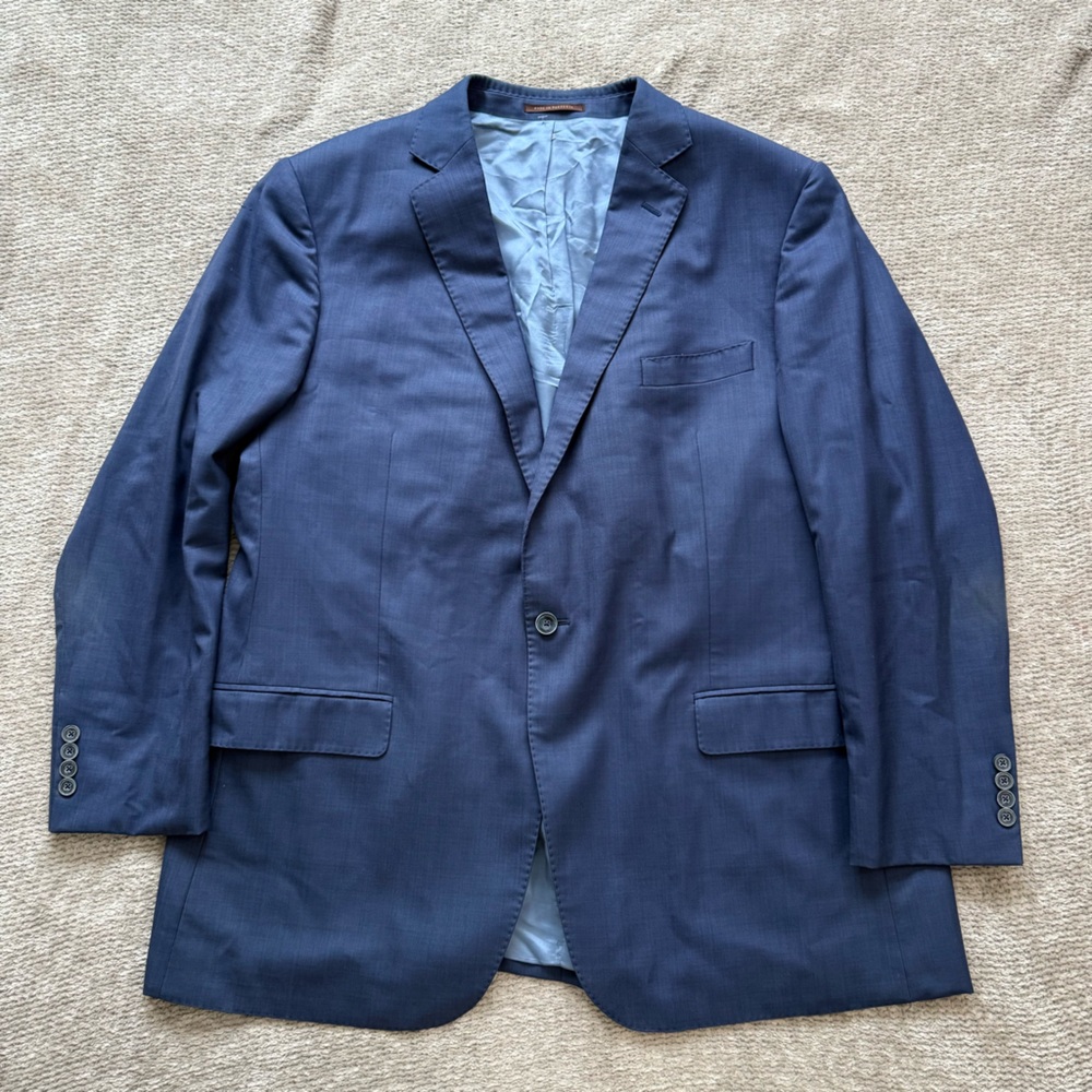 J Hilburn Vitale Barberis Canonico 1663 Italian Wool Blazer 48R